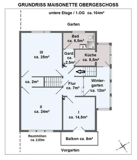 Grundriss untere Etage