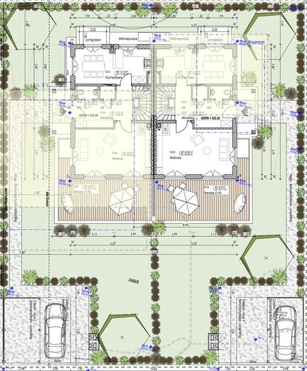 Das Gesamtgrundstück mit 728m2