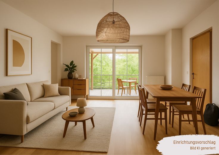 KI generiertes Wohnzimmer