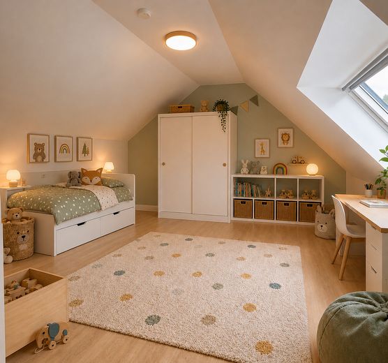 Spacieuse maison mitoyenne centrale à Geradstetten – Kinderz. KI Bild möbliert