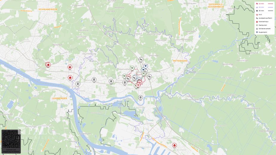 Exklusives Baugrundstück mit genehmigtem 10-Parteienhaus und Tiefgarage in Bremen-Lesum – Site plan (macro)