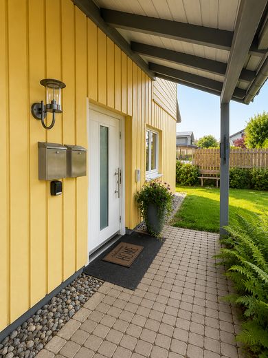 Sehr sonniges Holzhaus, KfW60, Isny-Großholzleute, EG barrierefrei, – Hauseingang EG