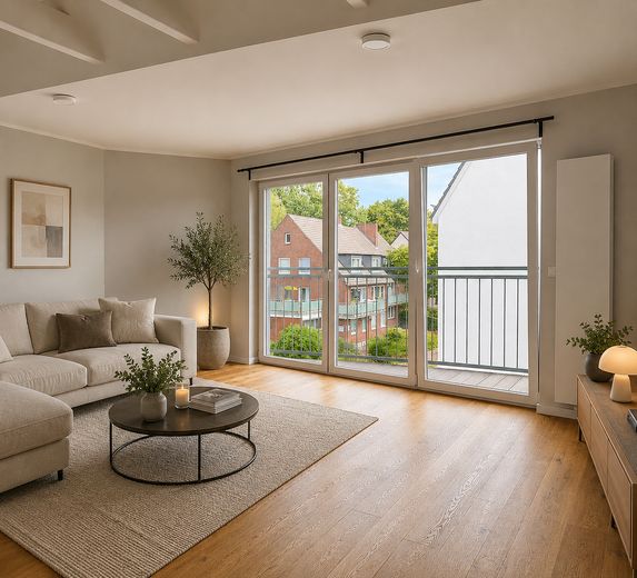 Un hogar con un encanto especial: ático de alta calidad con galería y gran balcón – Einrichtungsvorschlag Wohnen
