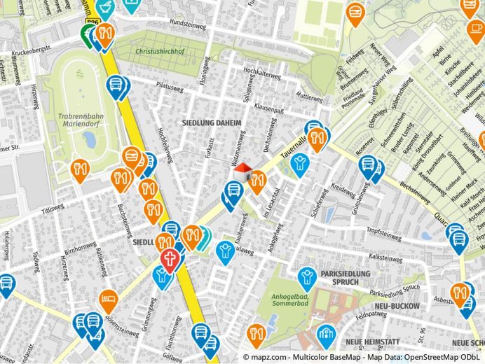 Berlin-Mariendorf: Vermietete 3-Zimmer-Kapitalanlage mit Loggia im gepflegten Ensemble – Lageplan