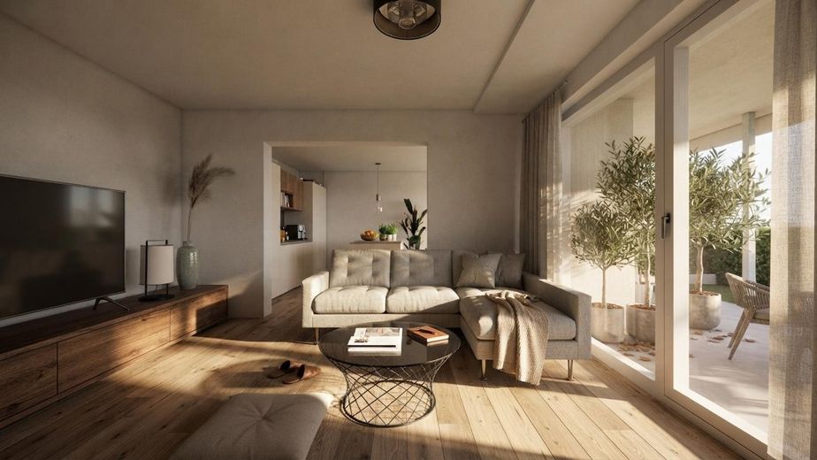 GERESERVEERD - Zon, veel ruimte en uitzicht - 3-4-kamerappartement met geweldig balkon en parkeerplaats buiten – unverbindliche Visualisierung
