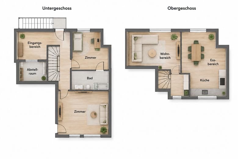 Renovierte 3,5-Zimmer Maisonette-Wohnung mit eigenem Garten! – Grundriss