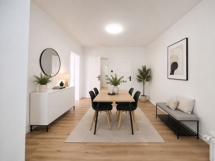 Erstbezug nach Renovierung – attraktive 55-m²-Wohnung in Heerdt – Wohnzimmer-Möbilierungsvorschl