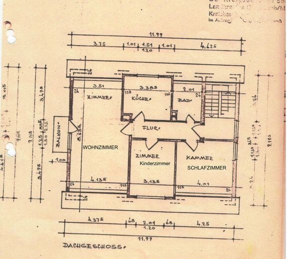 Helle 3-Zimmer-Wohnung mit schönem Ausblick in Hanau-Steinheim – Grundriss