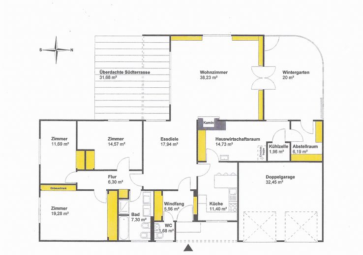 Heller 5-Zimmer-Bungalow mit Kamin, großem Garten & Doppelgarage | Stadtgrenze Hamburg – Grundriss