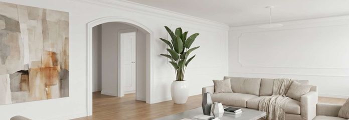 Wohnzimmer mit Blick in den Flur - Visualisierung