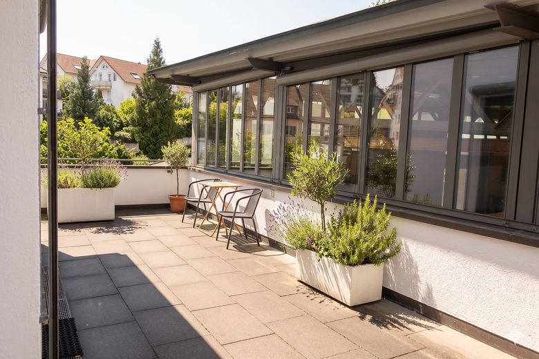 Meersburg, helle Büro-/Praxisflächen – Terrasse