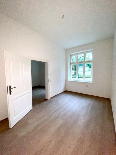 smart single apartment with modern fitted kitchen, ready to move in, right by the Landeskrone, separate parking space available – Blick Landeskrone aus Wohnküch