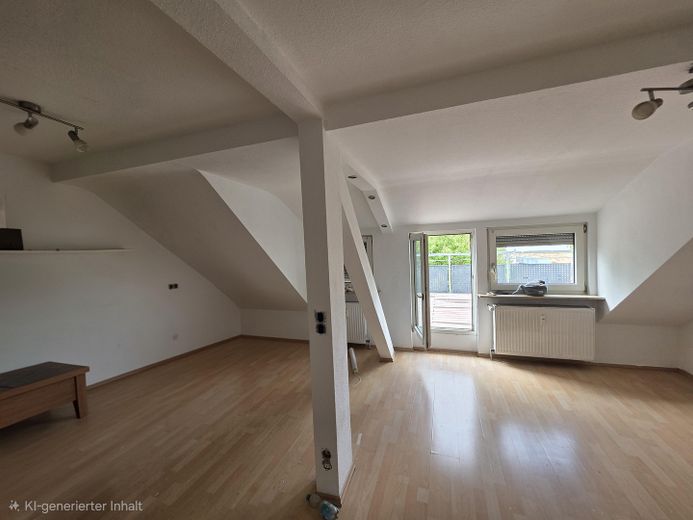 Fantástico apartamento de 2 habitaciones en la planta abuhardillada, en el centro de Hanau, con una preciosa terraza en la azotea – Bereich für Küche / Esszimmer