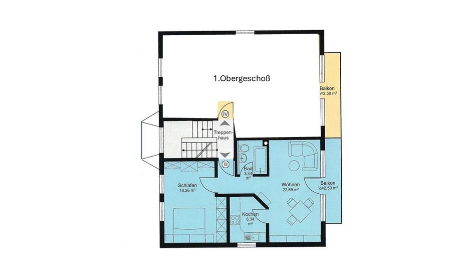 Zweizimmerwohnung in bester Lage in Hallbergmoos – Grundriss Wohnung