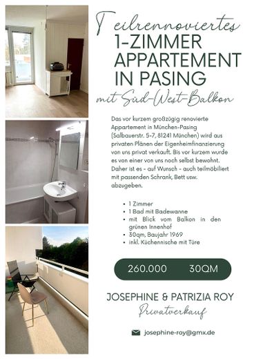 Appartement mit Balkon nahe Pasinger Stadtpark – Foto 1