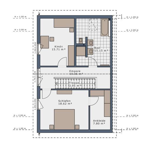 Qualität, die bleibt - Ihr individuelles Doppelhaus am Ammersee – Grundriss Dachgeschoss