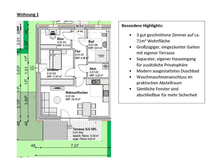 Erstbezug Neubau: Penthouse, 4 Zimmer Wohnung 112 m² Dachterrasse Einbauküche in Neumünster Gadeland – Wohnung 1