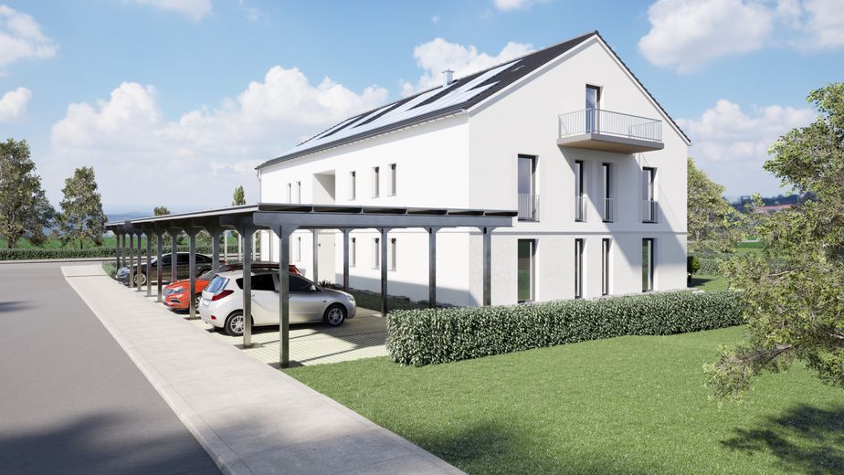 Wunderschöne 3,5-Zimmer-OG-Neubauwohnung in Randlage in Heldenstein – Visualisierung (mit Vorbehalt)