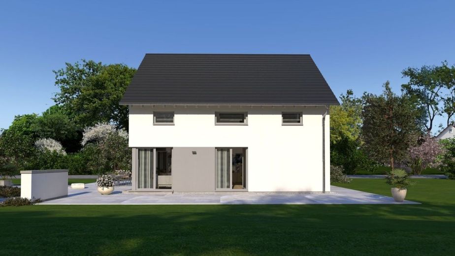 DAS LICHTDURCHFLUTETE KUBUS-HAUS – Ansicht Garten