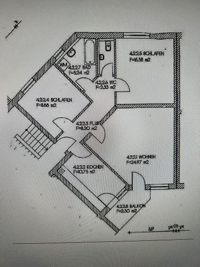 Helle 3-Zimmer-Wohnung in Nähe zum Bahnhof Mering – Grundriss