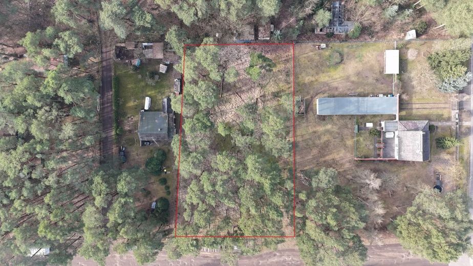 Bauträgerfrei!! 2593 m² großes Bauland in Borkheide – Draufsicht