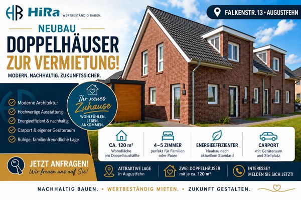 Erstbezug, Neubau im Herzen von Augustfehn