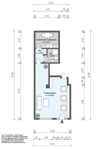 Grundriss Ladenlokal Barbershop
