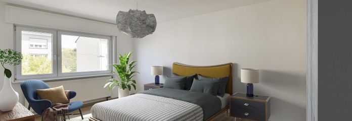 SENZA INTERMEDIARIO & subito libera: appartamento ristrutturato di 3 locali con cucina componibile, KA-Mühlburg – Schlafzimmer