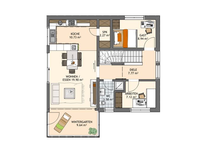 Neuwertiges KfW-55-Einfamilienhaus mit Wintergarten, Weitblick und großem Garten – provisionsfrei – EG