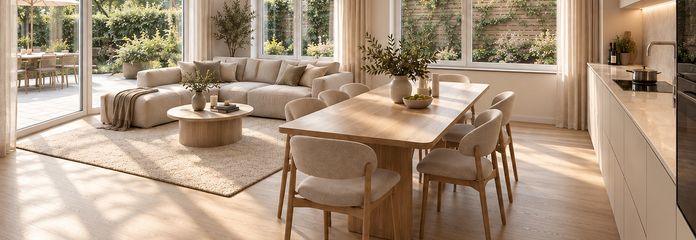 Neubau: Luxuriöse 4-Zimmer Maisonette-Wohnung mit Garten in München Solln – Visualisierung Wohnen