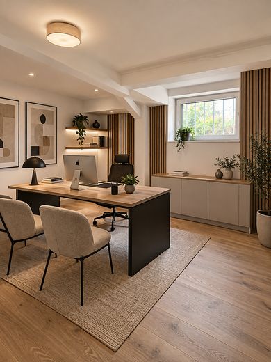 Bungalow indipendente su 669 m² · posizione ai margini del ruscello e dei campi · potenziale eccezionale! – UG - Büro/Hobby SOLL