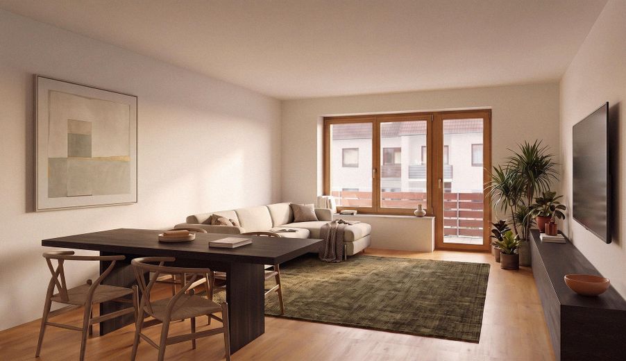 Appartement entre le Rhin et le centre-ville I investissement locatif I sans commission – Wohn- Essbereich - Visualisier