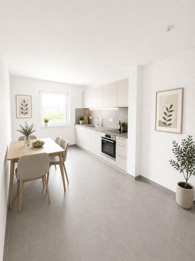 Modernized 3.5-room apartment with balcony and underfloor heating – Einrichtungsbeispiel