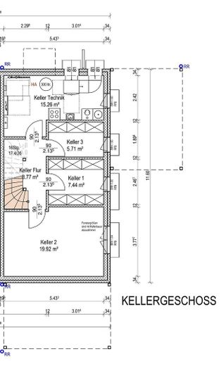 Semi-detached house in Obermenzing - new build – Grundriss Keller