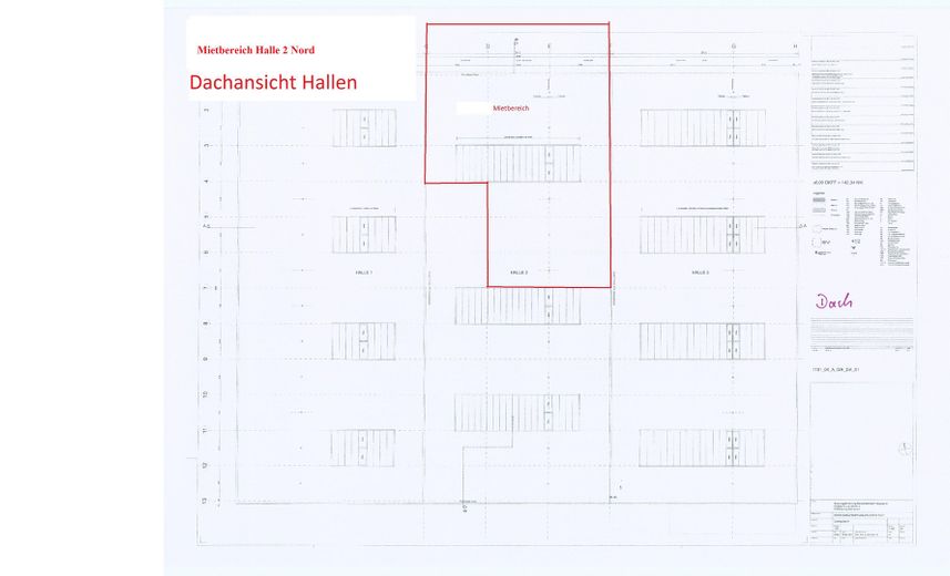Magazzino, produzione, ufficio/locali sociali 750m² + 206m², area esterna >5000m² (opzione + lavorazione CNC circa 400m²) – Dachfläche, Lichtdach