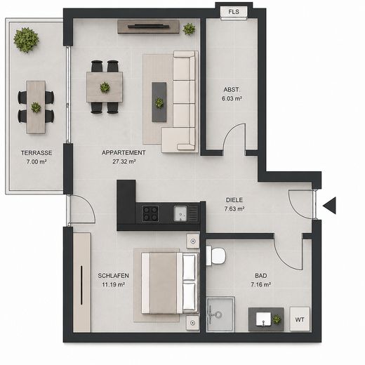 Moderne 65m² Wohnung mit Terrasse & Gartenanteil – Foto 11