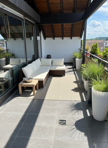 Dachgeschosswohnung mit viel Licht und Aussicht – Balkon 1