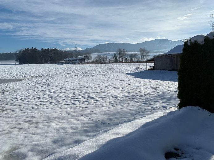 Blick v. Garten im Winter