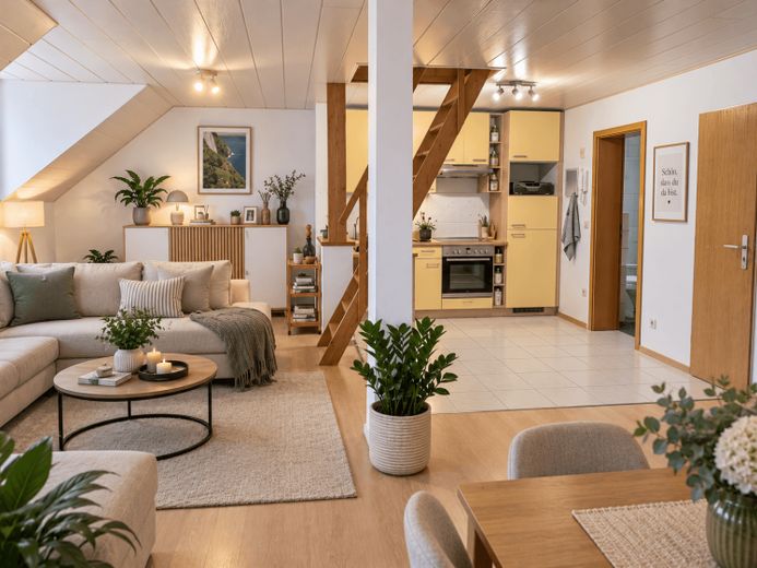accogliente appartamento mansardato con splendida vista - con balcone + cucina componibile – Foto 1