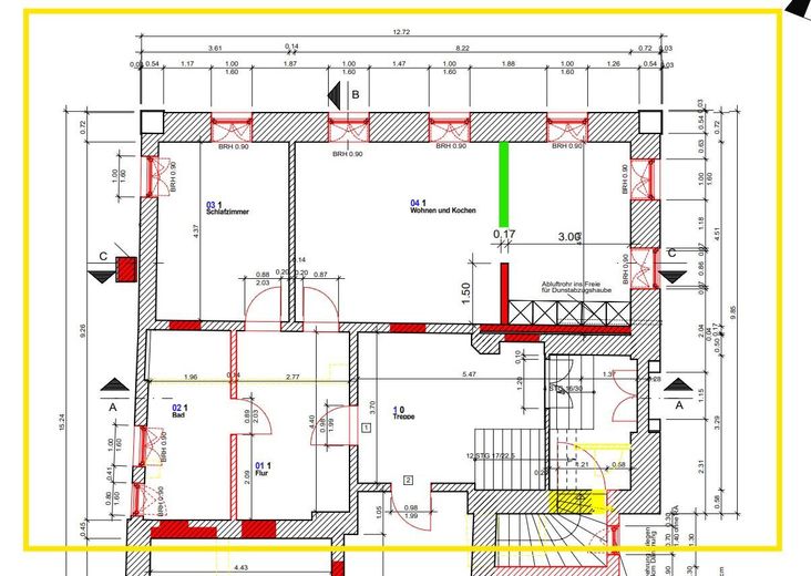Tolle großzügige 2-Zi Wohnung in ruhiger Lage Sinsheim-Hilsbach – Grundriss