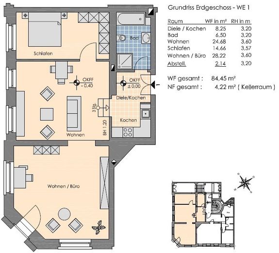 VERMIETETE 3-ZIMMER WOHNUNG IN PLAUEN – Grundriss