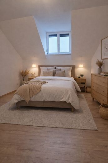 Zonder makelaarscourtage! Belegging (4,75% rendement) of eigen gebruik I Maisonnettewoning in Gartenberg – Schlafzimmer (Beispiel)