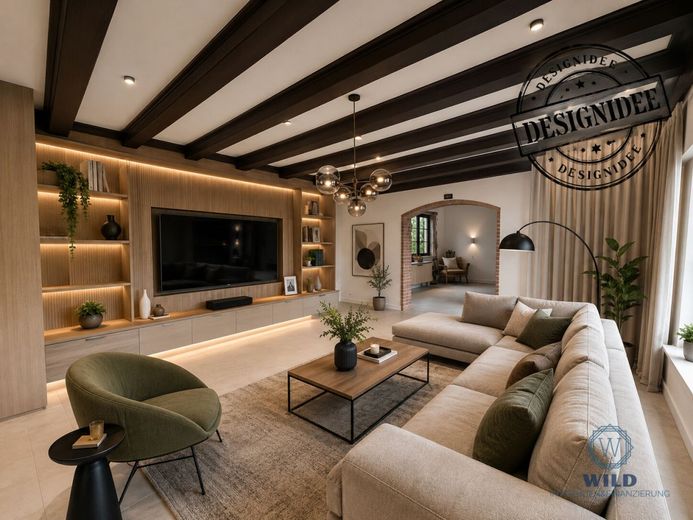 Großzügiges Einfamilienhaus mit Studio, Loggia &amp; Terrasse in Heusweiler – Designidee-Wohnzimmer