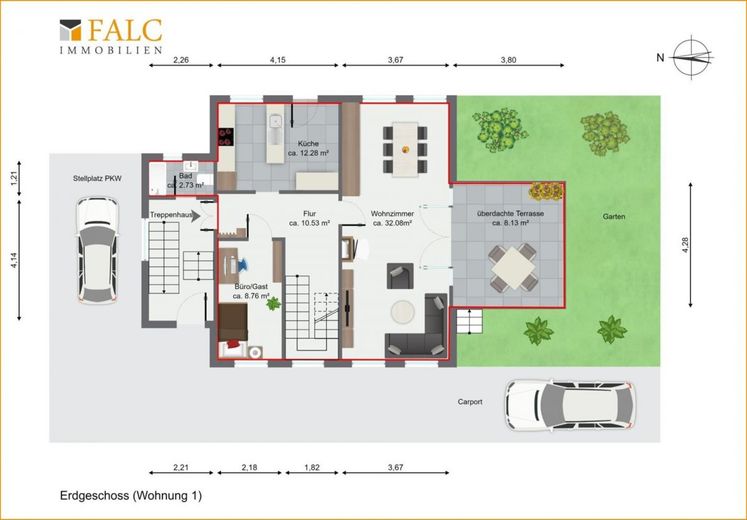 Grundriss EG (Wohnung 1)
