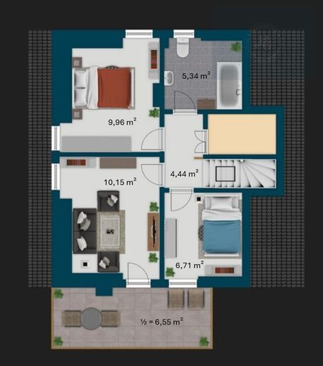 Charmantes Einfamilienhaus und Gartenhaus auf großem Grundstück – Grundriss Dachgeschoss