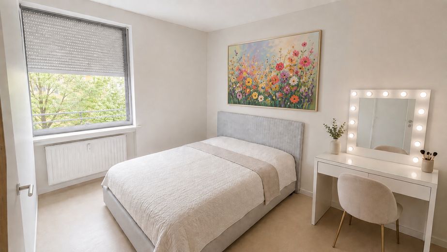 سكن حصري وسط الطبيعة – شقة من غرفتين في موقع متميز دون عمولة – Geräumges Schlafzimmer