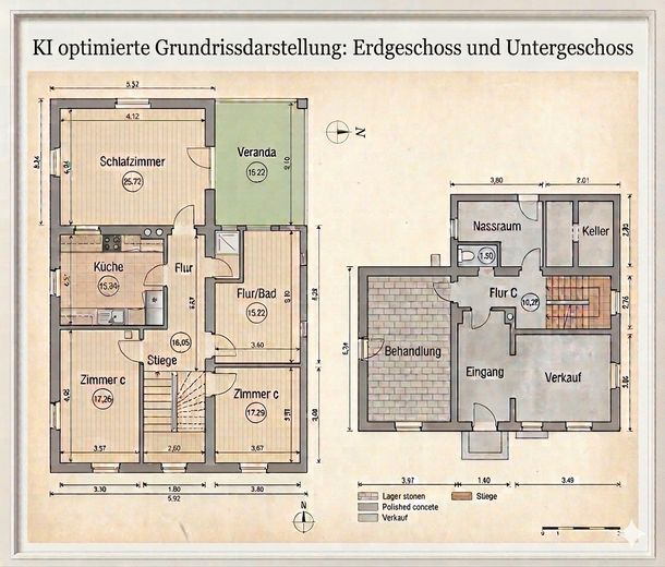 Grundrisse EG+ UG Haupthaus 