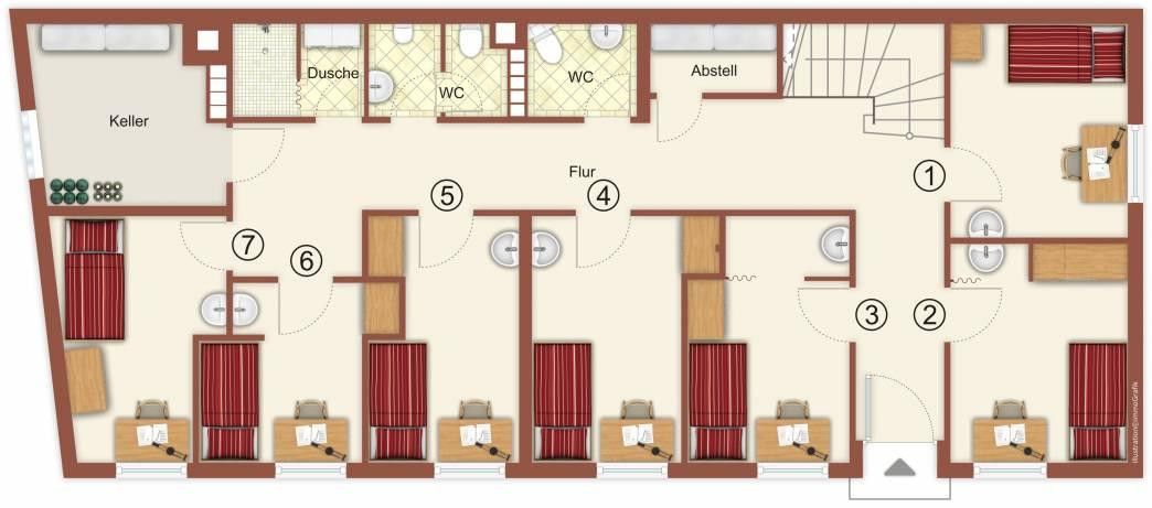 WÜ/Weingartenstraße: Möbl. Zimmer in der Sanderau/Uninähe – Foto 9