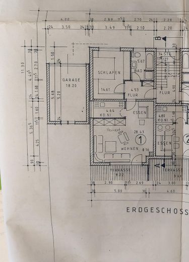 vermietete Erdgeschosswohnung mit Garten und Terrasse – provisionsfrei – Grundriss Wohnung 1