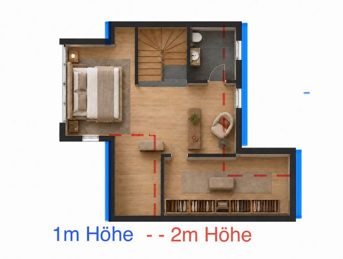 Attraktive 3-Zimmer-Maisonette mit Balkon und Schlossblick in zentraler Lage von Schwerin – 5. Etage